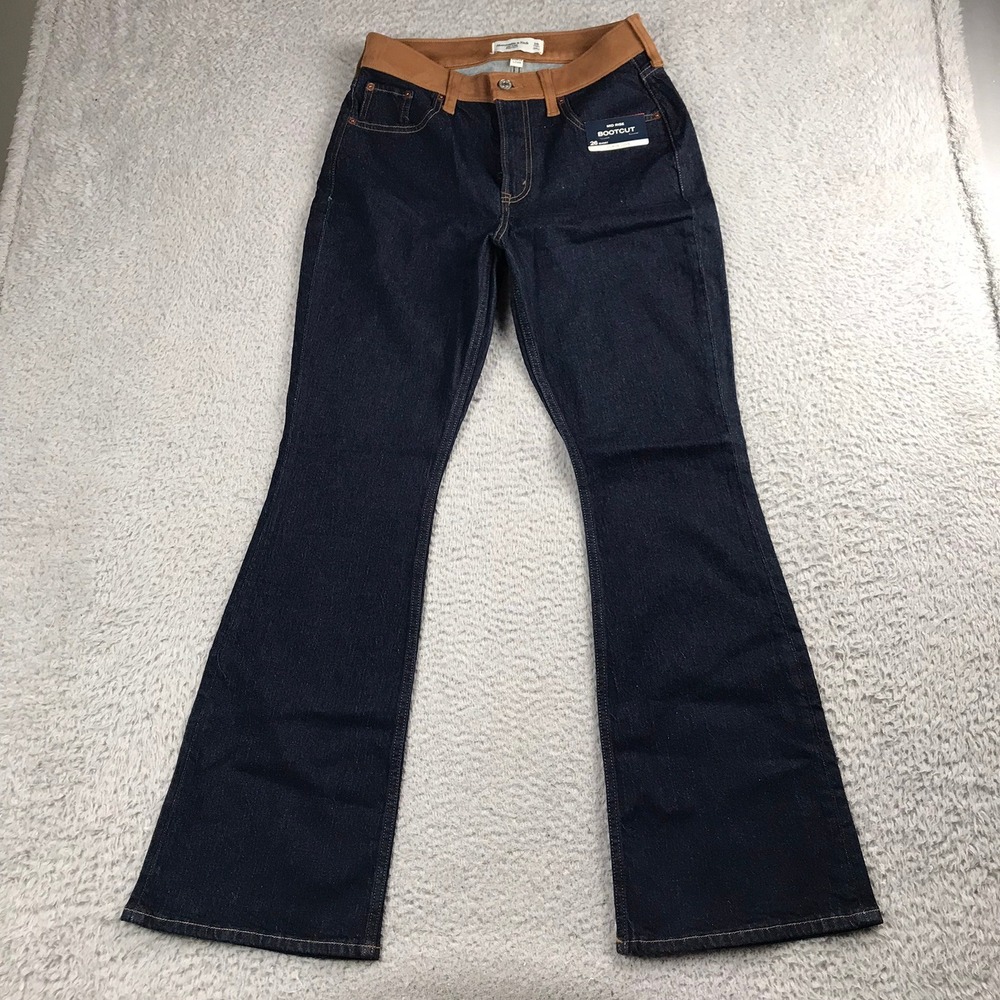 Abercrombie & Fitch Bootcut Jeans Women 26 Short Curve Love Western Denim NEW